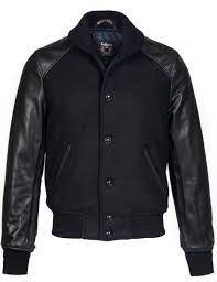 770 Men S Melton Wool 70 S Varsity Jacket With Leather Sleeves Leather Jacket Men Mens Outdoor Jackets Leather Jacket