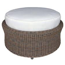 Bayou Breeze Hobbs Outdoor Ottoman With Cushion Wayfair In 2020 Outdoor Ottoman Wicker Ottoman Patio Ottoman