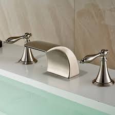 Shop faucet handles online at acehardware.com and get free store pickup at your neighborhood ace. Bilbao Brushed Nickel Double Handle Deck Mount Widespread Bathtub Faucet