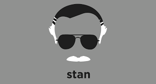 A T Shirt With A Minimalist Hair Based Illustration Of Stan Lee Greetings True Believer Here Before You We Have The Most Magnific Stan Lee Lee Writer Shirts