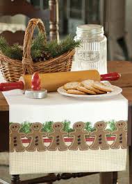 Gingerbread Table Runner Holiday Table Decor Textiles Cookies Gingerbread Christmas Kitchen Cottage Christmas Gingerbread Decorations