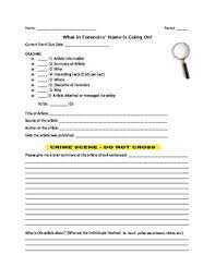 Different types of forensic science are used to solve crimes using the scientific method. Forensic Science Current Event Worksheet By Danielle Rice Tpt