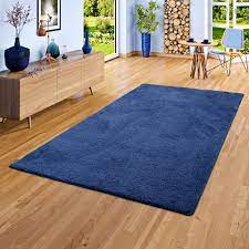 Langsted teppich kurzflor, dunkelblau, 133x195 cm ob einer in jedem zimmer oder mehrere in einem: Hochflor Shaggy Teppich Palace Dunkelblau