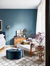 Media in category blue walls. Blue Wall And Daybed In The Bedroom Of The Beautiful Stockholm Home Of Amelia Widell Photo Andrea Pa Home Decor Bedroom Bedroom Interior Bohemian Chic Home