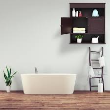Because the layout and storage options are. Bathroom Wall Cabinet With Door Shelves Drawer Storage Cupboard Organizer Brown Ebay