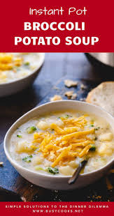 Instant Pot Cheddar Broccoli Potato Soup Busy Cooks Recipe Broccoli Potato Soup Cheesy Broccoli Potatoes Broccoli Potato Soup Recipes