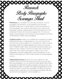 Research Paper Body Paragraph Writing Scavenger Hunt Body Paragraphs Paragraph Writing Research Paper