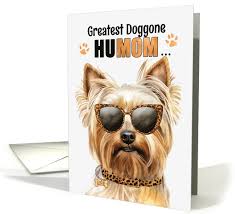 Mother's Day Blonde Yorkshire Terrier Dog Greatest HuMOM Ever (1797918)