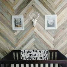 Herringbone Wood Pallet Wall Is An Amazing Accent Wall For Baby S Crib Pallet Wall Wood Pallet Wall Herringbone Wall