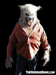 Faux fur bodysuit with attached tail, character mask with faux fur, paws with faux fur, faux fur shoe cover. Big Bad Wolf Pro Werewolf Costume Scary Halloween Costumes The Horror Dome