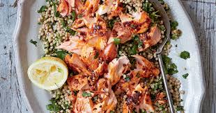Want to bulk up your meal with very low calories? Salmon And Couscous Jamie Oliver