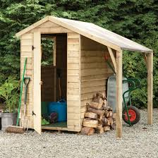 Larchlap 6x4 Apex Overlap Wooden Shed With Lean To With Assembly Service Departments Diy At B Q Large Wooden Sheds Wooden Sheds Mini Shed