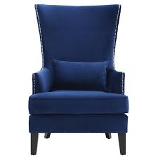 Hilary Velvet Arm Chair In Blue Back Up Option Via Joss And Main Buy High Back Accent Chairs Velvet Wingback Chair Armchair
