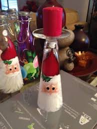 Handpainted Candle Holder Santa Wine Glass Crafts Wine Glass Candle Holder Wine Glass Candle