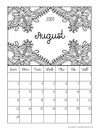 Find & download the most popular calendar vectors on freepik free for commercial use high quality images made for creative projects. Free Printable 2020 Monthly Coloring Calendar Pages