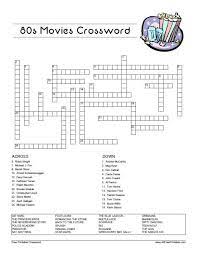Free Printable 80 S Movies Crossword Looking For Fun Games For Your 80s Theme Party Use This Crossword And Have 80s Movies Movie Themed Party 80s Theme Party