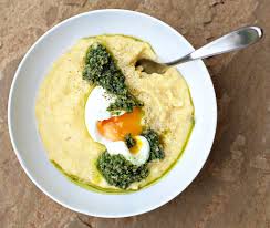 Cheesy Grits With Olive Pesto And A Soft Boiled Egg Cheesy Grits Savoury Food Brunch Dishes