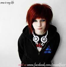 Red Short Hair Scene Hair Headphones Short Punk Hair Short Emo Hair Red Scene Hair