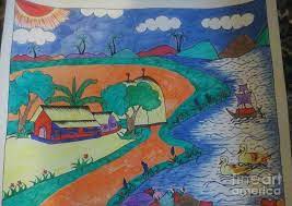 Sahara Desert And Nile River Drawing By Farhana Hussen | Fine Art America
