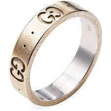 Gucci Women S Vintage Gucci 18k White Gold Logo Thin Band Ring 1 545 Brl Liked On Pol Vintage Silver Jewelry White Gold Ring Band Vintage Silver Rings
