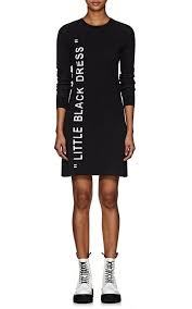 Off White C O Virgil Abloh Little Black Dress Intarsia Knit Sweaterdress Fashion Style Trends African Print Jumpsuit Fashion Little Black Dress