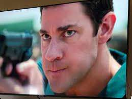 Krasinski's character in a Mexican standoff in The Office