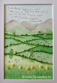 William Wordsworth Daffodils Lake District Springtime Watercolour Art Painting Poet Poe Daffodils William Wordsworth Countryside Art Watercolor Art Paintings