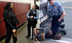 Police released footage of four suspects wanted for vandalizing the newly installed george floyd statue with white nationalist graffiti in brooklyn. Teen Who Shot The George Floyd Video Says She Wasn T Trying To Be A Hero Daily Mail Online
