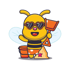 Cute bee sing a christmas song. Cute christmas cartoon illustration.  13294078 Vector Art at Vecteezy
