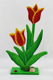 Grosse Tulpe In Versch Varianten Ostern Basteln Holz Tulpen Basteln Holzblumen