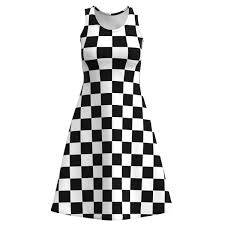 Black White Checkered Box Sleeveless Dress Eightythree Xyz Clothing Dresses Sleeveless Dress Sleeveless