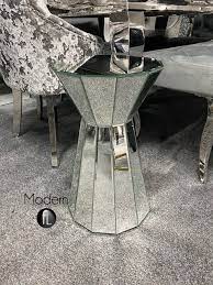 Art Deco Mirrored Round Side Table
