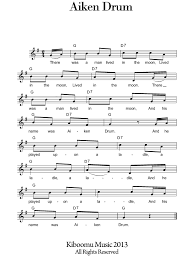 Aiken Drum Sheet Music Drum Sheet Music Sheet Music Aiken Drum