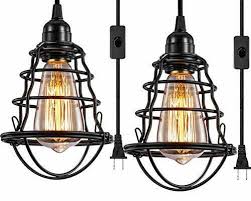 Industrial Plug In Pendant Light Vintage Hanging Cage Pendant Lighting E26 E2 For Sale Online