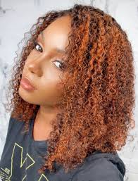 #Dedra Ginger Brown Highlight Kinky Curly Human Hair Lace Wigs