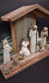 Handcrafted Barn Wood Creche For Willow Tree Nativity Set Etsy Willow Tree Nativity Nativity Set Willow Tree Nativity Set