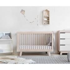 Babyletto Hudson Cot Washed Natural Design Kids Australia Babyletto Crib Baby Cot Baby Room Furniture