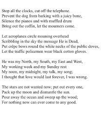 Pack The Moon And Dismantle The Sun Funeral Blues Wystan Hugh Auden 1907 1973 Begrafenisgedichten Mooie Woorden Woorden