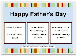 There are a large number of promotions offered during this time. Just For Dad Give The Gift Or Relaxation With One Of Our Father S Day Specials Can Be Booked Until Relaxing Massage You Are The Father Father S Day Specials