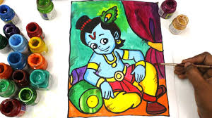 Drawing Skill Krishna Drawing And Colour This coloring page shows vasudeva carrying krishna from mathura to gokul to save him from his evil uncle, kamsa. drawing skill krishna drawing and colour