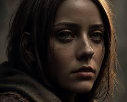 Misty Moonlit Street with Red Lamps and Autumn Leaves