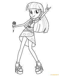 Twilight sparkle cara menggambar dan mewarnai gambar kuda poni. Twilight Sparkle Sings Coloring Pages Cartoons Coloring Pages Coloring Pages For Kids And Adults