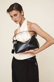 Silver Black Hobo Bag, Bag Only