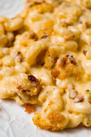 To make this tasty macaroni and cheese dish on the stove, you'll need dry elbow macaroni, salt, vegetable oil, butter, flour, milk, and shredded cheddar cheese. Mac And Cheese With Bacon This Is Not Diet Food