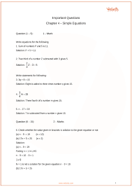 This set of mathematics questions & answers for exams focuses on algebraic solutions of linear inequalities in one variable and their graphical representation. Important Questions For Cbse Class 7 Maths Chapter 4 Simple Equations