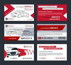 Business cards leave a lasting impression with every business full customization. Set Of Automotive Service Business Cards Layout Templates Create Your Own Business Cards Stock Vector Illustration Of Clean Print 105119706