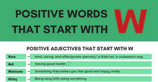 Main outcomes and measures the . Positive Words That Start With W Adjectives Verbs Nouns 7esl