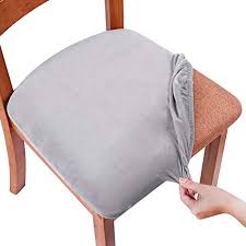Shop over 980 top dining room chair covers and earn cash back all in one place. Smiry Original Velvet Dining Chair Seat Covers Stretch Fitted Dining Room Upholstered Chair Seat Cushion Cover Removable Washable Furniture Protector Slipcovers With Ties Set Of 2 Light Grey Pricepulse