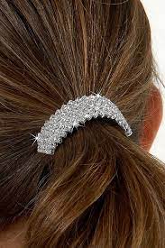 Diamond Pattern Crystal Rhinestone Ponytail Holder Crystal Bridal Hair Accessories Crystal Hair Clips Diamond Hair