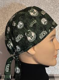 Milwaukee Bucks NBA Unisex Style Scrub Cap, Scrub Cap, Scrub Hat, Chemo  Cap, Foodservice, Healthcare Worker